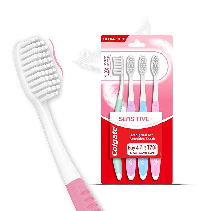 Pack 4Cepillo de dientes manual Colgate Gentle Sensitive de cerdas suaves para adultos - La Tiendita de la Jose